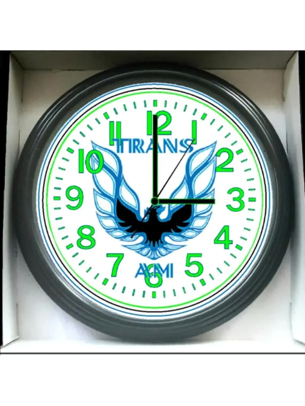Trans Am Firebird Black And Gold Glow In The Dark Wall Clock New!